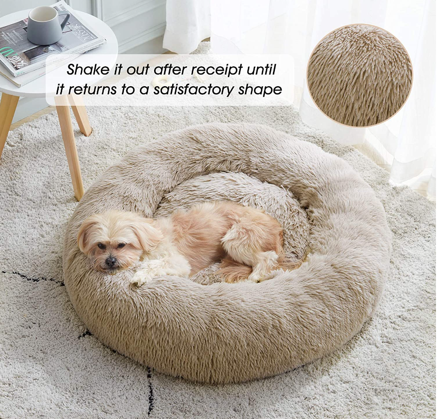 Manufacture Anti Anxiety Round Pink Memory Foam Dog Bed