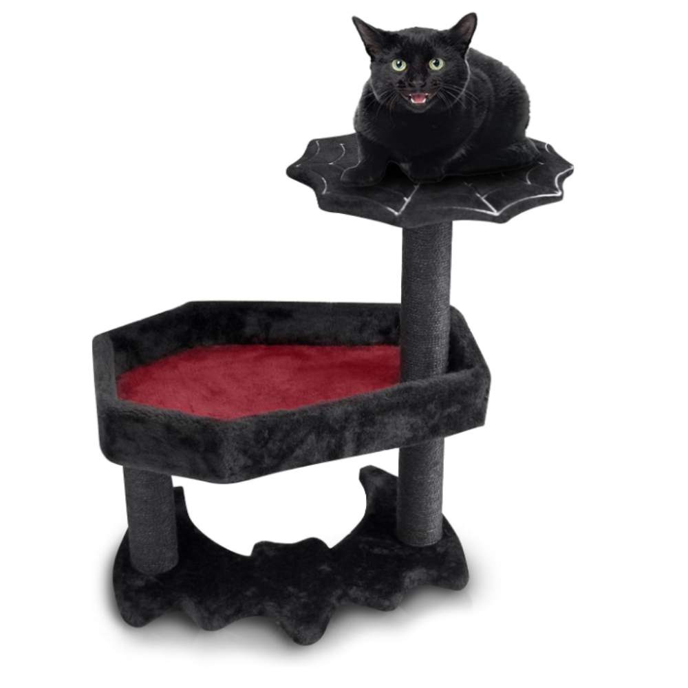 Wholesale Amazon Hot Selling Spooky Cat Tree with Coffin Cat Bed for Halloween Cat