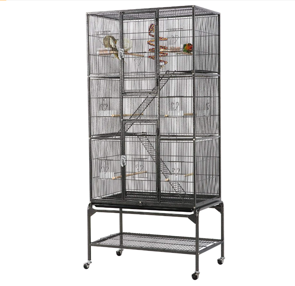 Factory Customized 69-Inch Extra Large Parrot Bird Cage Metal Cage for MID-Sized Birds