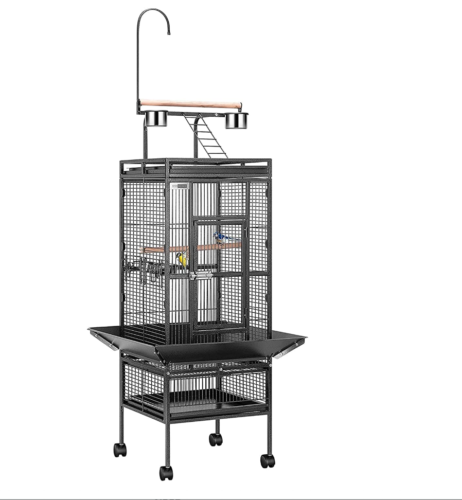 72 Inch Wrought Iron Large Love Birds Cage for African Grey Parrot Cockatiel Sun Parakeet Conure Lovebird Canary